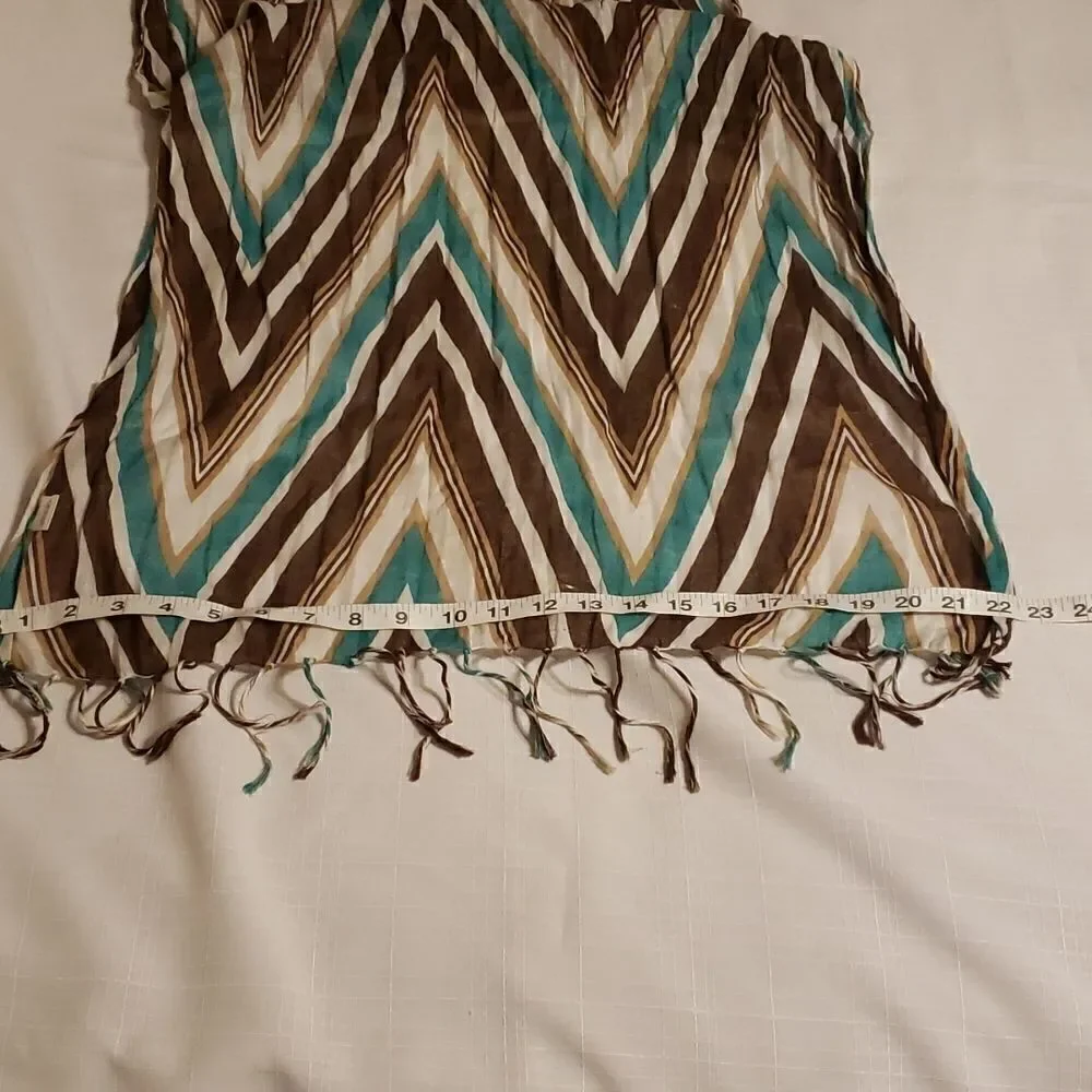 ❤ 3/$20. Brown Teal and white scarf. Lightweight.